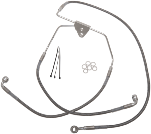 Extended Length Stainless Steel Brake Line Kit Silver, Clear-coated