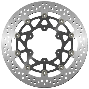 Brake Rotor Round Black, Silver, 1, nordicamoto.ro