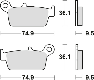 TRW Organic hátsó fékbetétek a HONDA CRF 230 (2008–2010), az XR 250 (1988–1997), az XR 600 (1991–1999) és a YAMAHA WR 125 (1998–2007) modellekhez, nordicamoto.ro