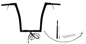 Plug & Play Ez Install 1-1/4(r) Flat Top Handlebar Kit Black