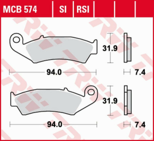 TRW Organic első fékbetétek a következő modellekhez: HONDA XLR 125R '98–'99 / NX 250 '88–'95 / XL 250R BAJA '88–'91 / XR 250R '88–'95 / XR 600R '88–'99, nordicamoto.ro