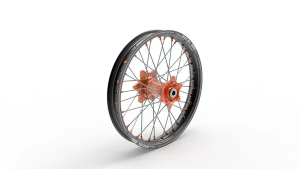 Elite Mx-en kerék, ezüst küllők, fekete, narancssárga, ezüst