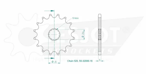 Standard Sprocket Front 520 Natural, 2, nordicamoto.ro