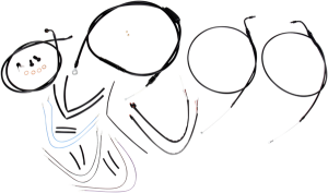 Complete Black Vinyl Handlebar Cable/line Kit For Ape Hanger Handlebars Black, 1, nordicamoto.ro
