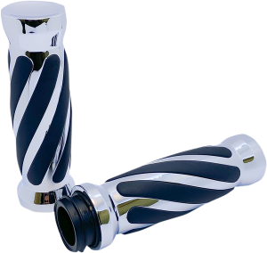 Custom Twisted Rubber Grips Black, 1, nordicamoto.ro