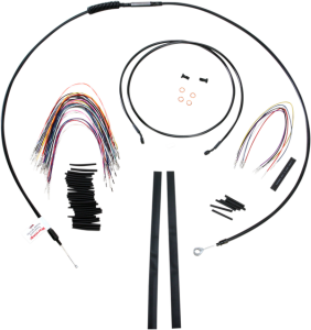 Complete Black Vinyl Handlebar Cable/line Kit For Ape Hanger Handlebars Black, 1, nordicamoto.ro