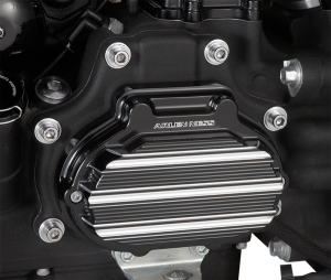 10-gauge Transmission Side Cover Raw, Black Anodized, 1, nordicamoto.ro