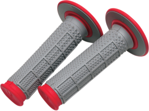 Tapered Dual-compound Grips Gray, Red, 1, nordicamoto.ro
