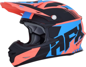 Fx-21 Pinned Offroad Helmet Matte Black/orange/turquoise Small